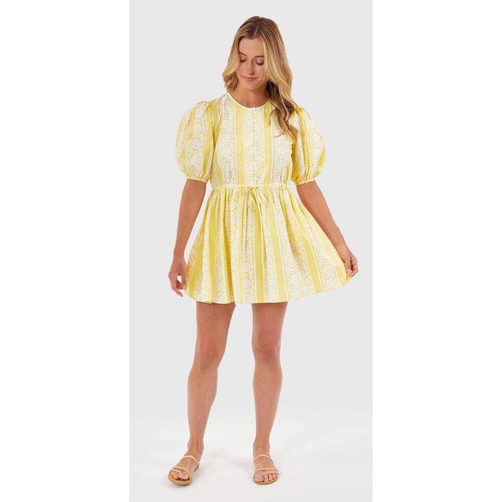 Livro London Blue Button Shirt Mini Dress Puff Sleeves Cotton Poplin Tuckernuck - Picture 11 of 11